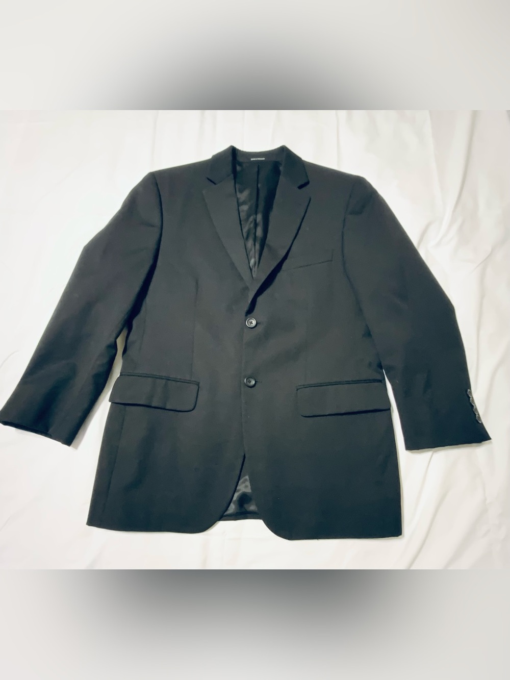 Pronto Uomo Blazer Mens 38s Black Sports Coat Jacket Wool Single Breasted Short